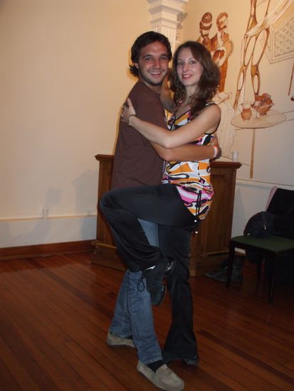 Dominik und seine Tango-Partnerin beim Tanzen