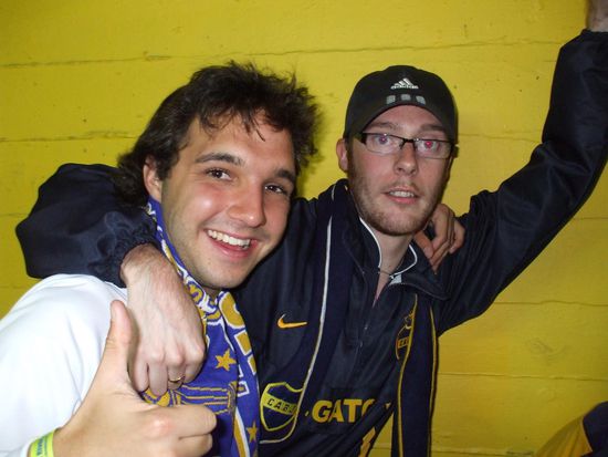 ¨los xeneizes¨ Dominik und Jimmy vor dem Match