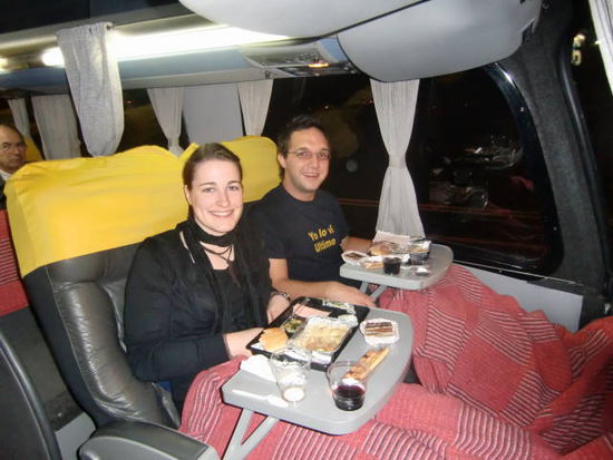 Abendessen im Bus