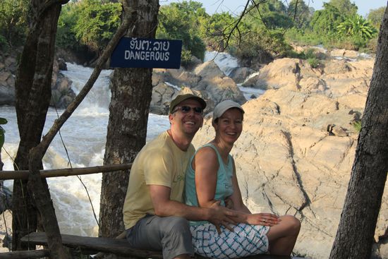 Bei den Mekong Wasserfällen