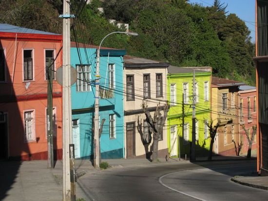 Die bunten Häuser von Valparaiso