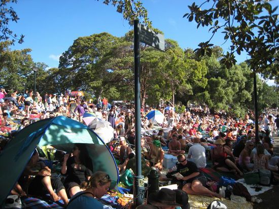 Der Botanische Garten, hier wollen einfach zu viele das Feuerwerk sehen