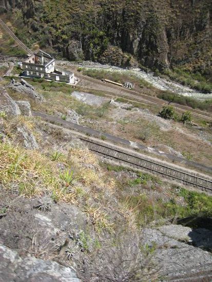 Blick von der Teufelsnase zur alten Bahnstation