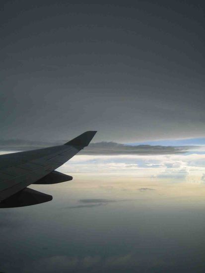 Auf dem Flug von Frankfurt nach Singapur