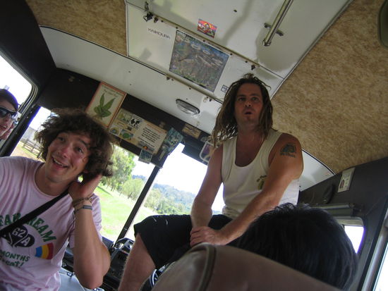 Onboard the happy coach....