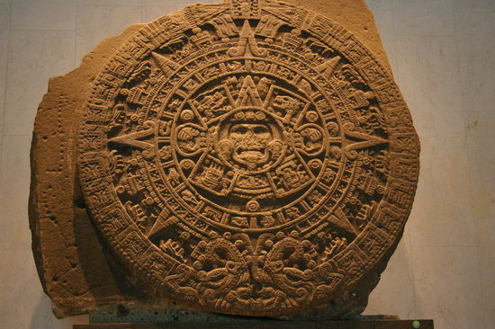 Der Stein der 5 Sonnen - der auch fuer Menschenopfer benutzt wurde.