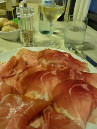 thin sliced of ham...