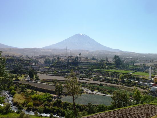 El Misti, der majestätische Vulkan, der noch manchmal ein Räuchlein in den Himmel schickt.