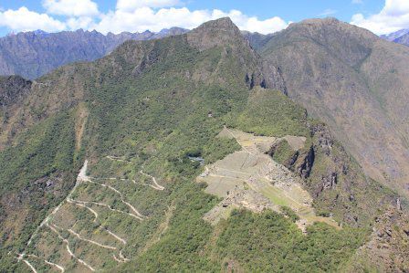 Die Aussicht ist überwältigend. Man erkennt die Serpentinenstrasse, die von Aguas Calientes hinauf führt.
Foto: Beat