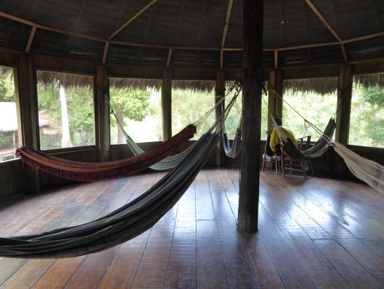 Noch ist der Hängemattenraum leer.