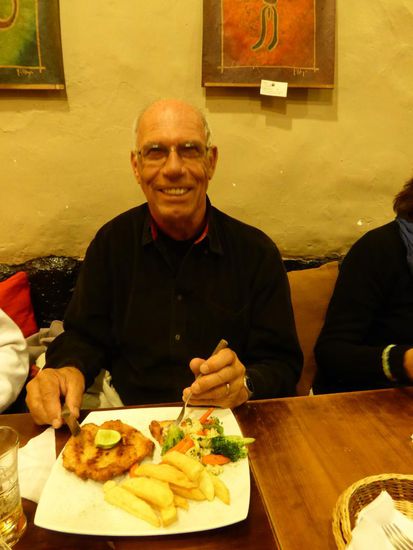 Auch das Schnitzel schmeckt fein