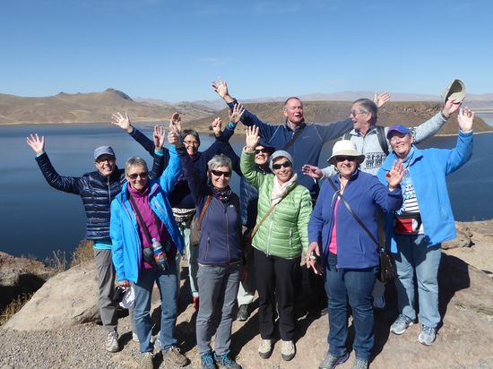 Geschafft. Wir sind oben angekommen und geniessen die fantastische Aussicht auf den Umayo-See