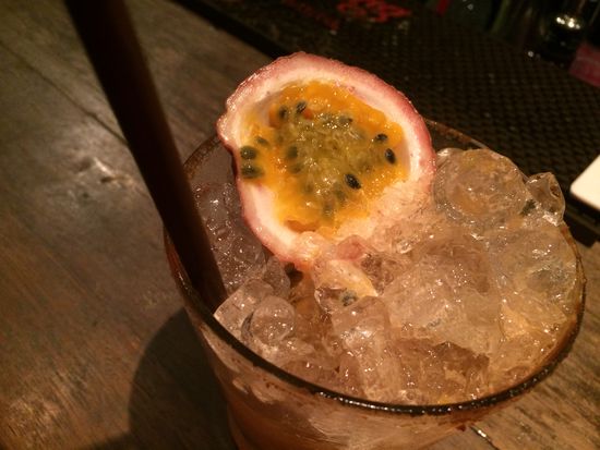 Pfirsich und Maracuiasaft mit Vodka