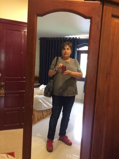 Zum Glück habe ich keinen warmen Pullover dabei - sonst hätte ich mir den bestimmt auch noch angezogen.