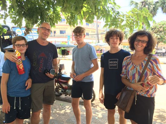 Die sympathische belgische Familie, der ich immer wieder über den Weg laufe.