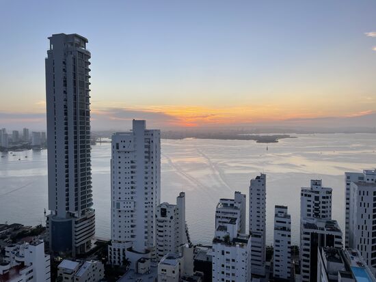 Die Sicht aus meinem Zimmer, kurz vor Sonnenaufgang