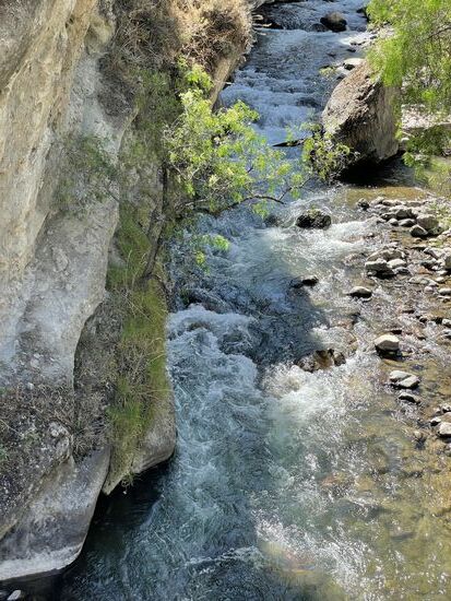 Hier in den Bergen ist der Chillon ein rauschender Bergbach, aber schon ein paar 100 Meter tiefer ist er ausgetrocknet.