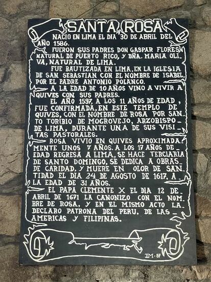 Die Geschichte von Santa Rosa für die, die Spanisch verstehen.