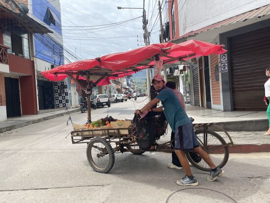 Ein Früchteverkäufer