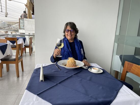 Chauffa mit Crevetten, dazu ein Glas Weisswein - der gute Abschluss auf diesen unerwartet ereignisvollen Tag.