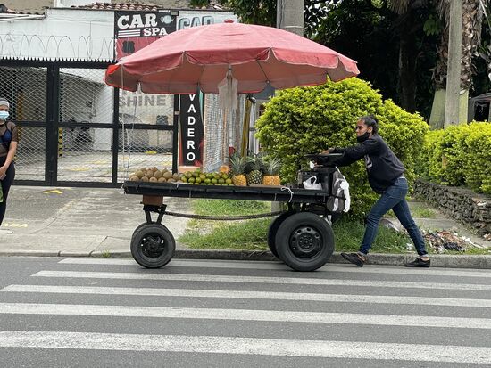Gehört zum Strassenbild: Früchteverkäufer die ihre Waren lauthals anpreisen.