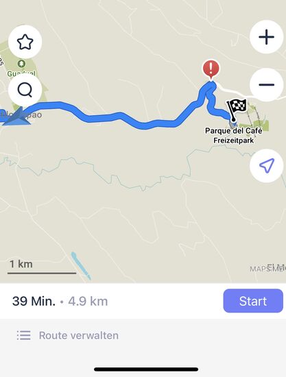 40 Minuten für 5 Kilometer, da kann etwas nicht stimmen. Es ging dann tatsächlich schneller.