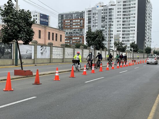 temporäre Fahrradstreifen