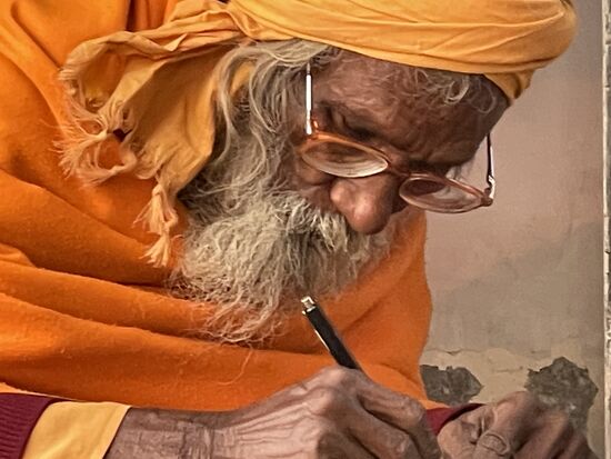 Der Kassier des nepalesichen Tempels