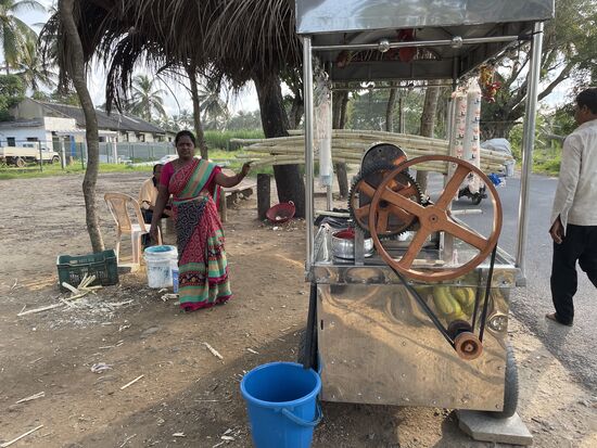 Zuckerrohrsaft wird überall angeboten...