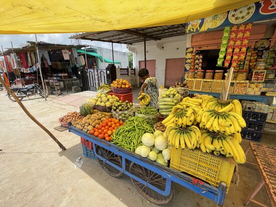Kurzer Stopp für eine Zwischenverpflegung: ein paar Bananen...
