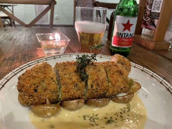 ein gerolltes Cordon Bleu.