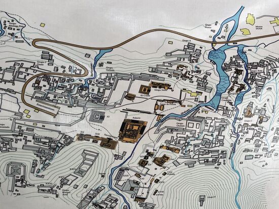 Übersichtsplan Palenque. Er ist erst ein sehr kleiner Teil der gesamten Anlage erforscht und zugänglich.