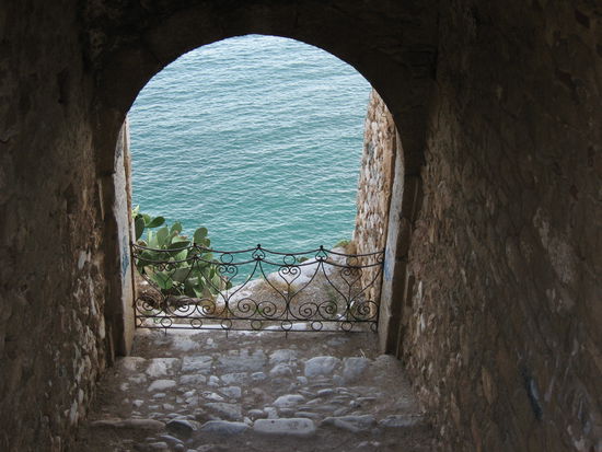 Sicht von der Festung Akronafplia auf das Meer