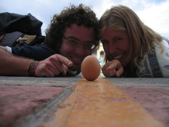 das rohe Ei auf der Aequator-Linie...