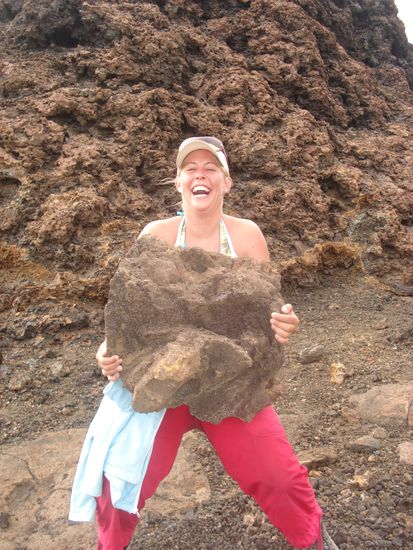 Wurde ich etwa zur Bodybuilderin? Neinein, die Lavasteine sind einfach viel leichter, doch dieser Brocken war dann doch schon ziemlich schwer!