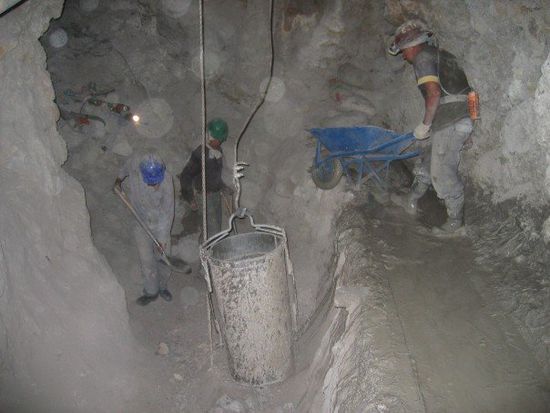 hart arbeitende Minenarbeiter