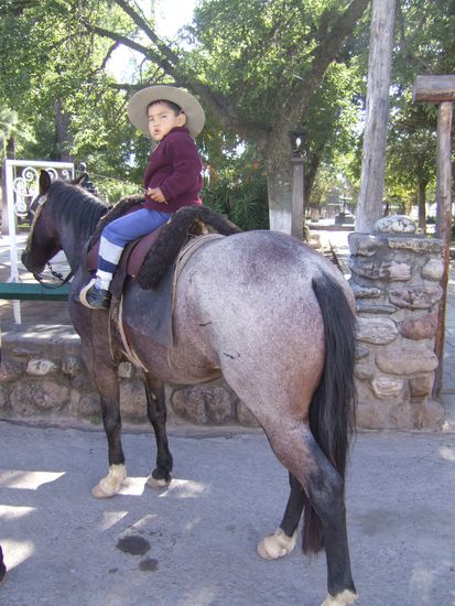 In Chicoana war der kleine Kerl hier mit gerade mal 4 Jahren auf einem Pferd unterwegs. Sein Vater ist vorausgeritten aber der Kleine war nicht mit ihm verbunden, hat alles selbst geregelt!