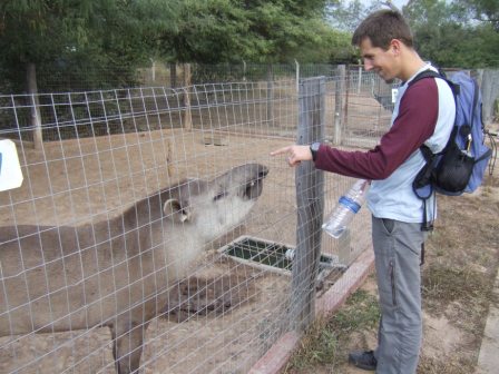 So wie ich mich ueber den Toucan gefreut hab, freut sich Fred endlich einen Tapir zu sehen!!