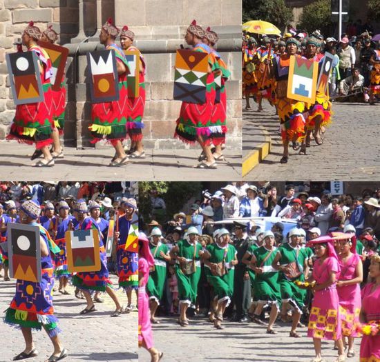 Verschiedene Soldaten der vier Teile/Suyos des Incareiches