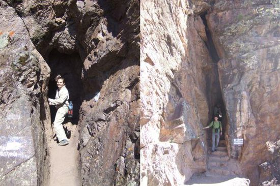 ...und andere durch Tunnel und Felsspalten