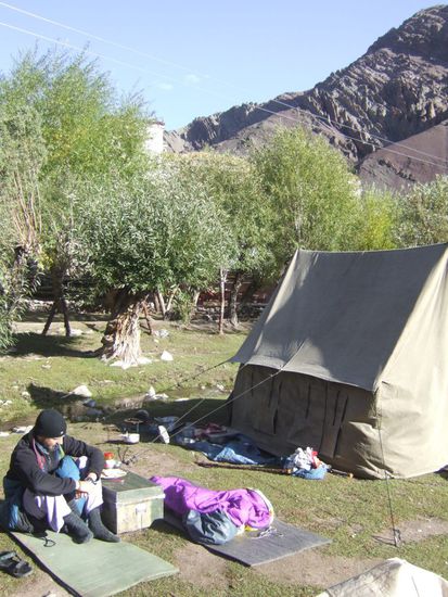 Unser Lager in Shang Sumdo, in dem wir ungewollterweise vier Tage verbringen!