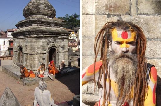 Viele Sadhus leben in der Tempelanlage, manche von ihnen in nahegelegenen Hoehlen
