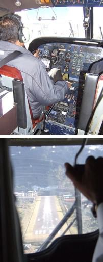 ...die Bahn ist nach oben geneigt um den Bremsvorgang zu erleichtern. Echt verdammt kurz diese Landebahn!!