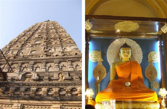 Im Inneren sitzt ein "earth-touching buddha" mit einem Diamant auf der Stirn