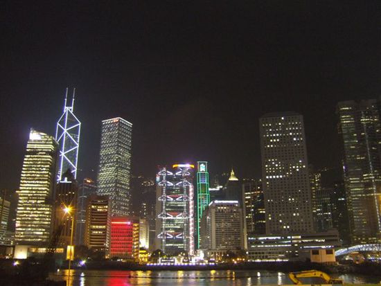 Blick auf Hong Kong Island vom Festland (Kowloon) aus