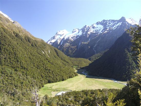 Blick auf die Ebene und unser Camp vom Vorabend