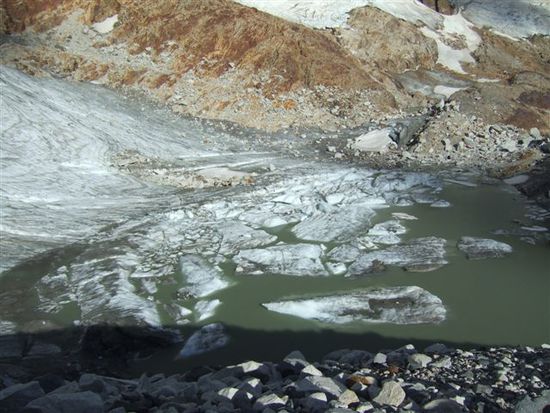 Gletschersee neben dem Zeltlager