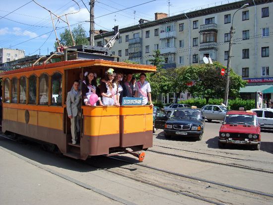 Heute Party im Sonderzug in Zhitomir