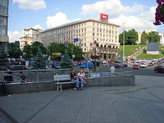 Ukrainer mögen den Schwatz auf der Parkbank