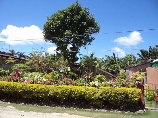 Teils sehr schöne Vorgärten zieren das Dorf.